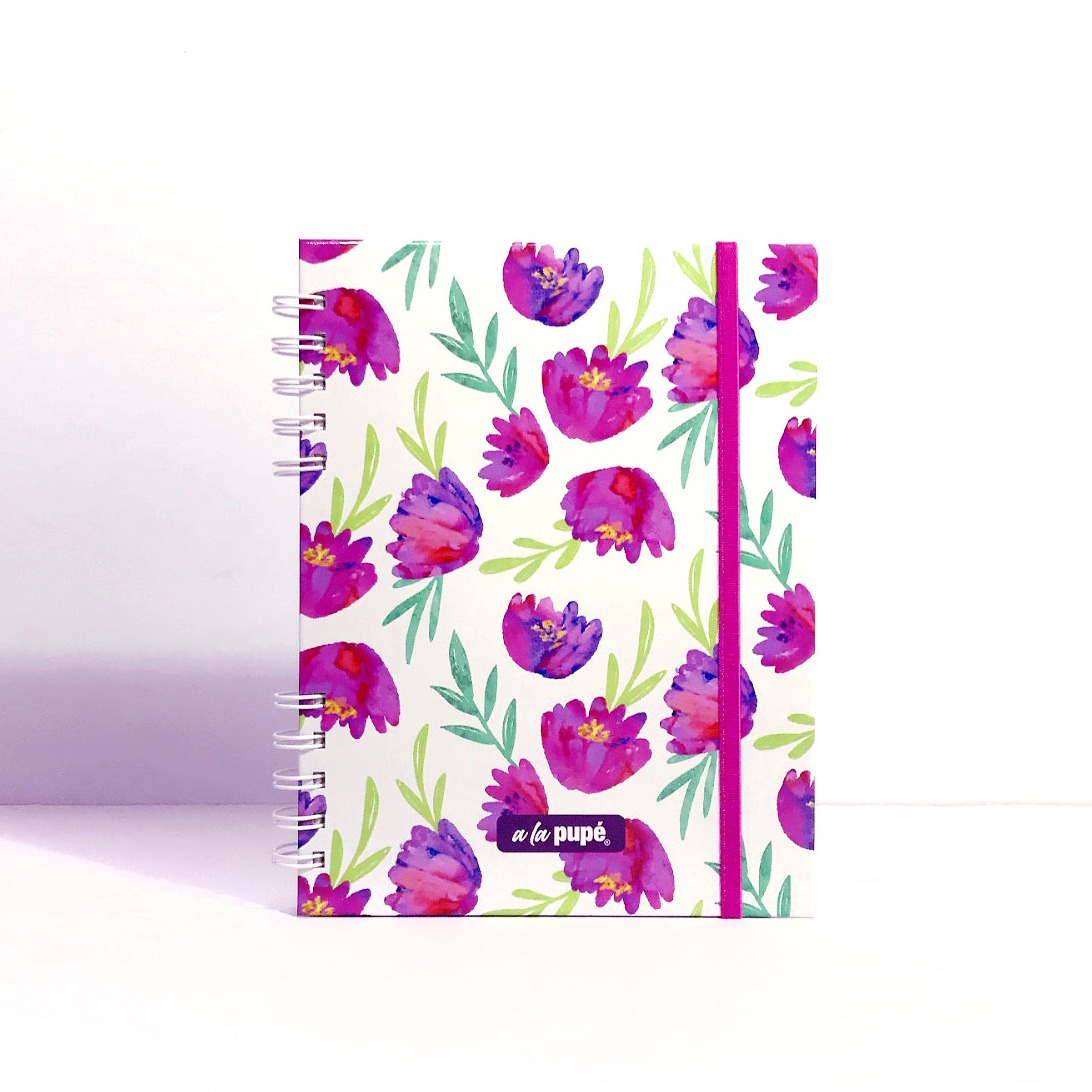 Cuaderno c/anillo 15x21 - Floreado 9.