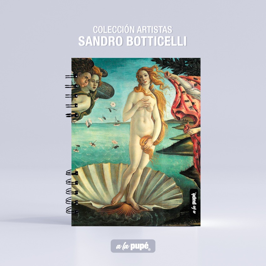 Cuaderno c/anillo 15x21cm. - El nacimiento de venus. Botticelli.