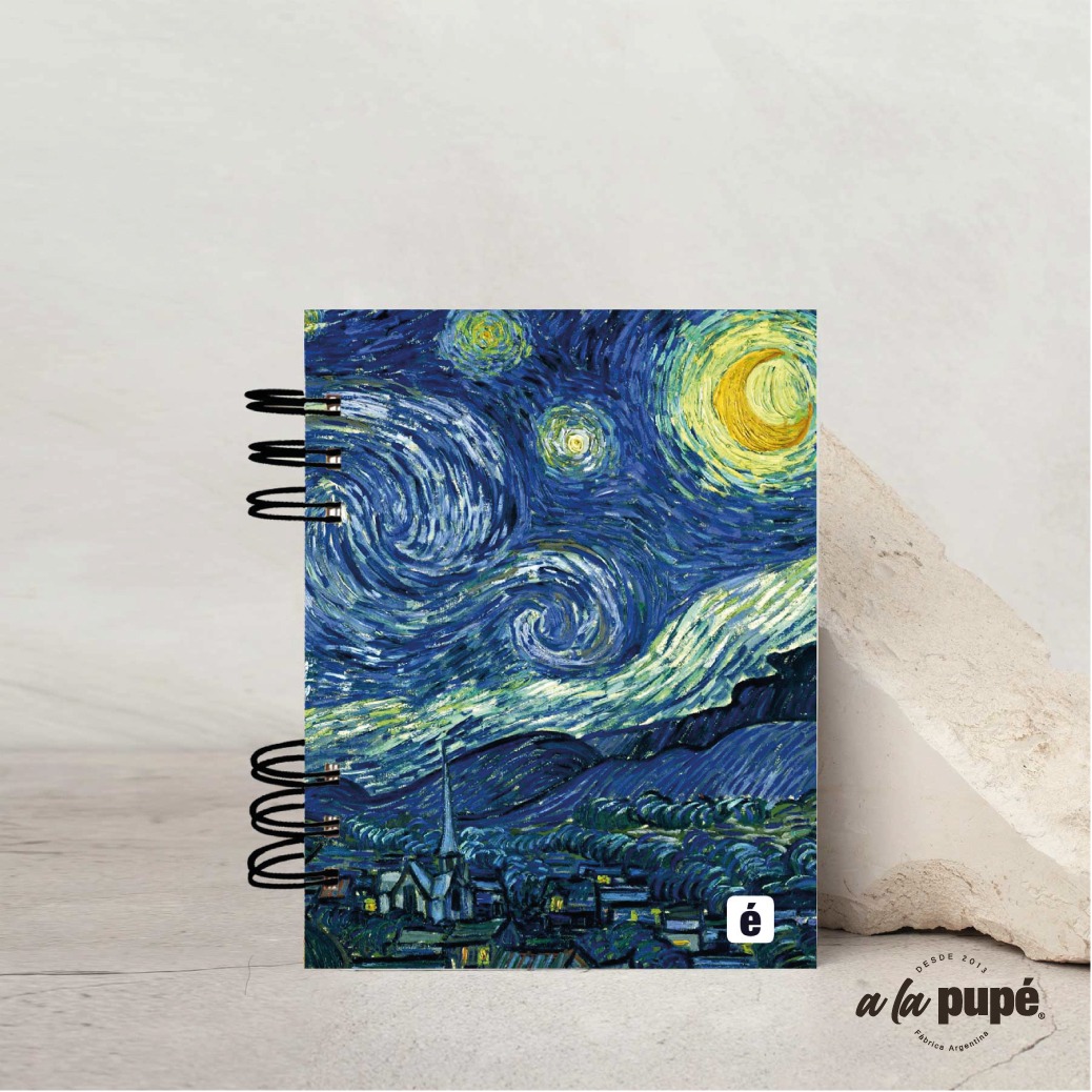 Libreta c/anillo 10.5x14.5cm. - La noche estrellada.