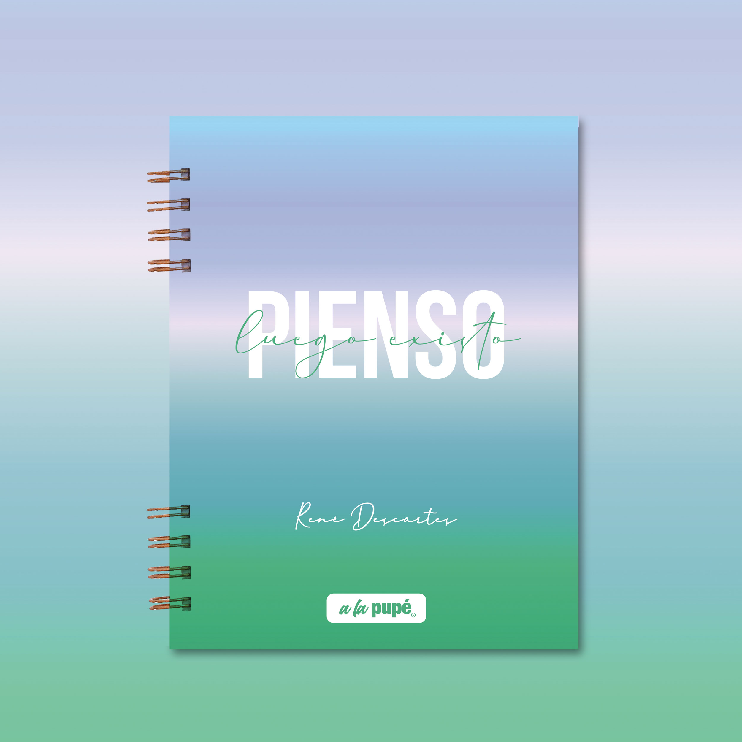 Cuaderno c/anillo 18.5x27 - Pienso luego existo.
