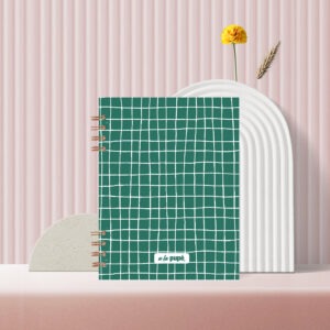 Cuaderno c/anillo 15x21 - Cuadrillé verde