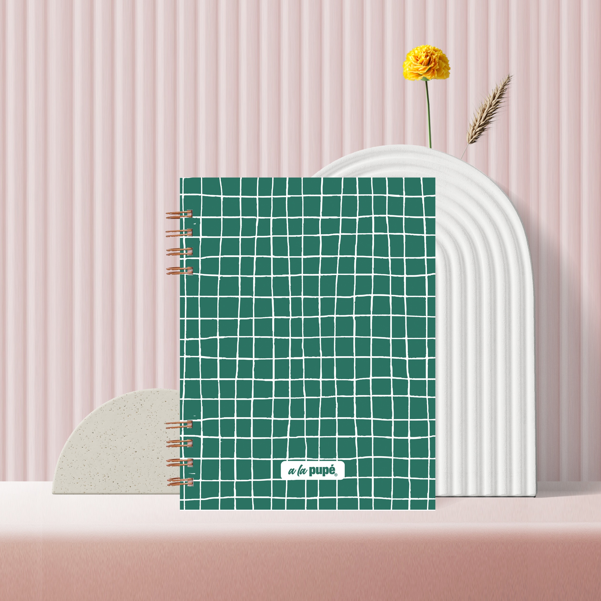 Cuaderno c/anillo 15x21 - Cuadrillé verde