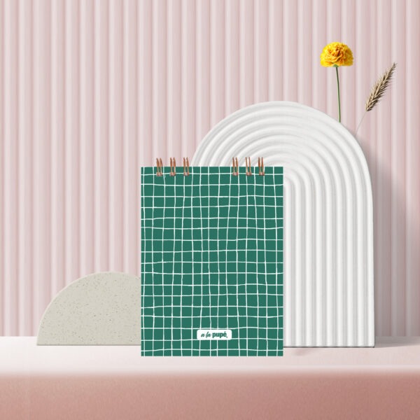 Libreta c/anillo- Cuadrillé verde