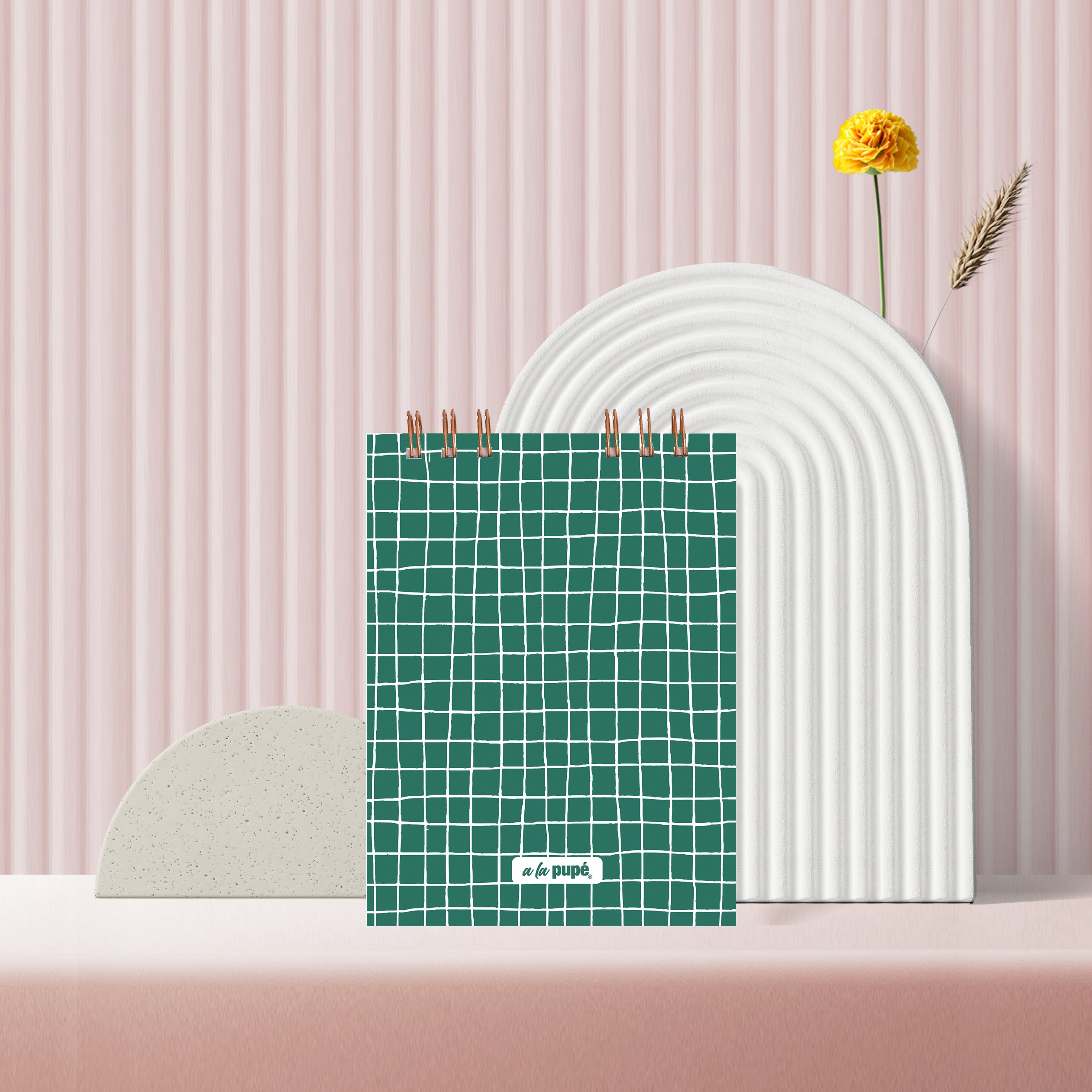 Libreta c/anillo- Cuadrillé verde