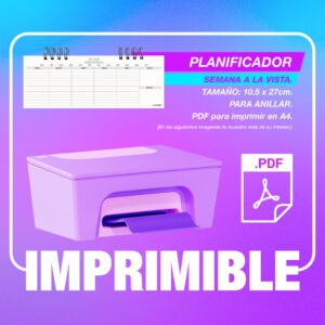 Planificador semanal Perpetuo 10.5x27 cm.