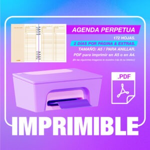 Agenda perpetua, 2 días por página.